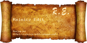 Reinicz Edit névjegykártya